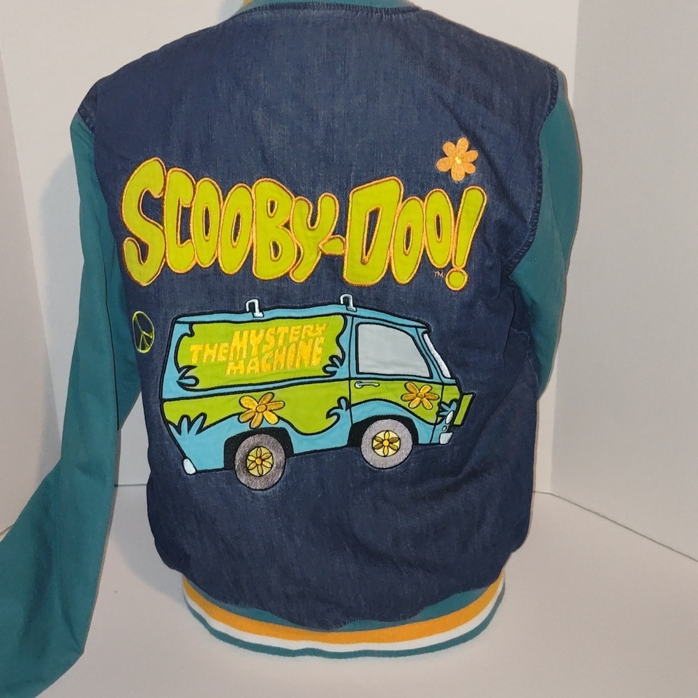 Scooby-Doo Varsity Style Denim Jacket With Mystery Machine Size Xsmall Button-up
